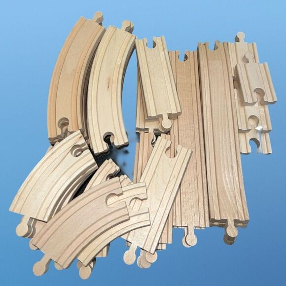 Lot Of KidKraft Wooden Train Track Set 59 Pieces - Picture 4 of 6